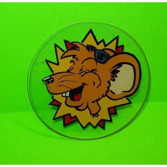 Mousin Around Pinball Machine Plastic Drink Coaster Game Mouse With Glasses - Picture 1 of 4